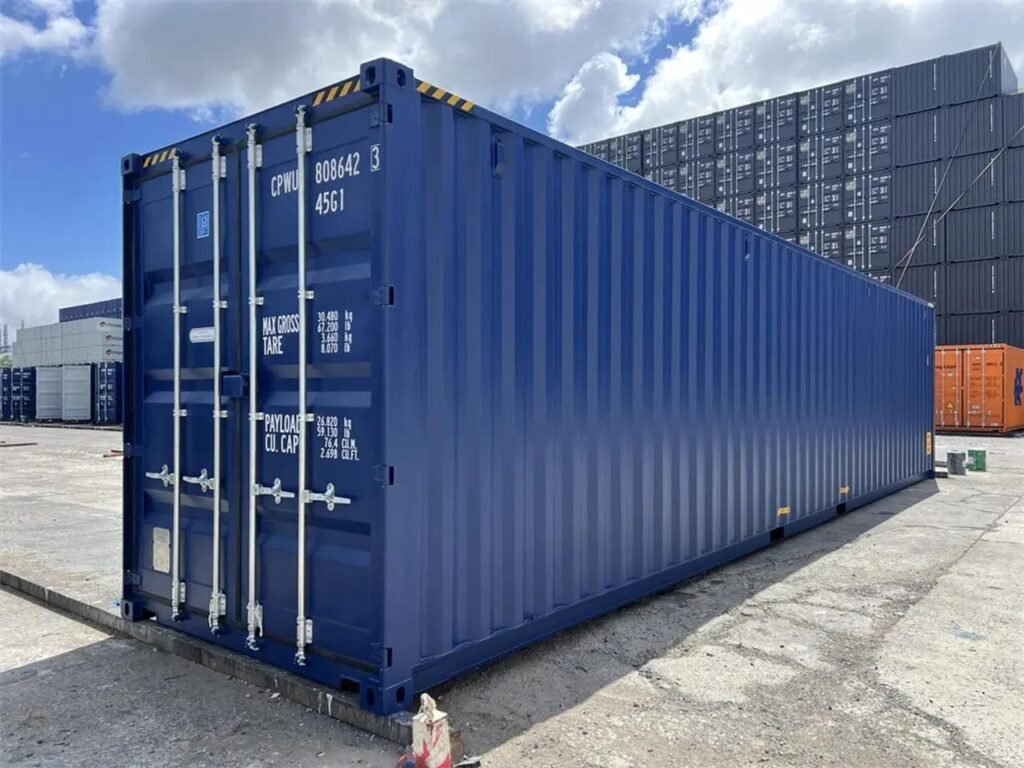 40 foot high cube sea container with additional height for increased storage capacity.